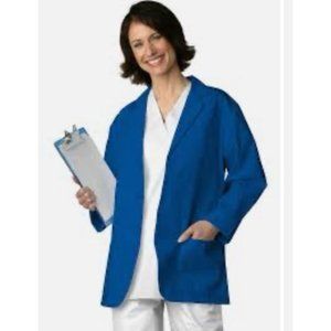 Cardigan jacket nurse medical button scrub Consultation Coat royal blue